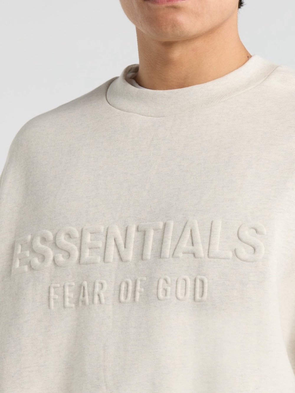 🚨LAST DAY 🚨 Fear of God Essentials Cream Embossed Logo Crewneck